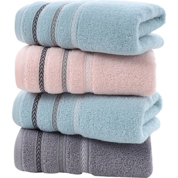 4 Pack Cotton Face Towel Set Highly Absorbent Soft Feel Washcloths For Bathroom