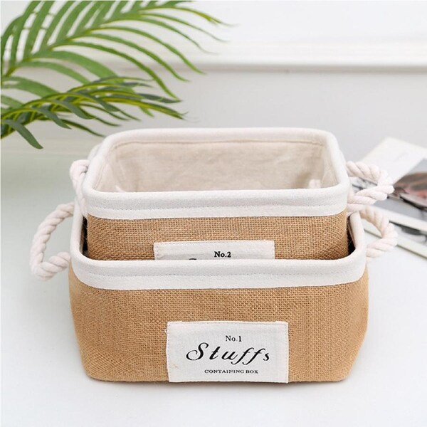 2 Pack Storage Cubes Baskets Bins Organizer Sundries Snack Finishing Storage Box
