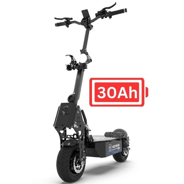 VOLTRIUM Rogue Dual Motor MAX Adult Electric Scooter Black/Cyan 30Ah Battery