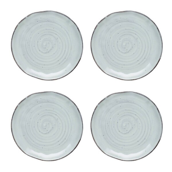 4x Ecology Ottawa Stoneware Rustic Side Serving Food/Platter Plate 21cm - Lichen