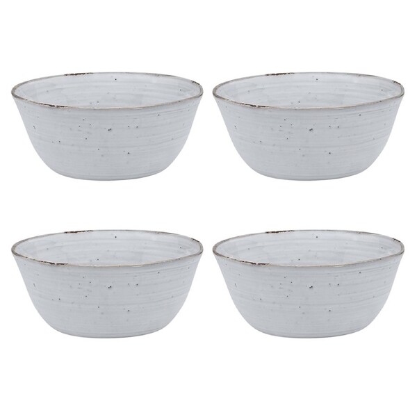 4x Ecology Ottawa Stoneware Rustic Round Dinner Food/Soup Bowl 15.5cm - Orchid