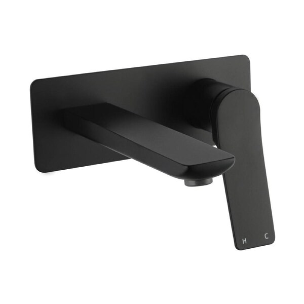 Bathroom Black Vanity Basin Wall Mixer Tap Spout Combo Brass Bathtub Faucet WELS