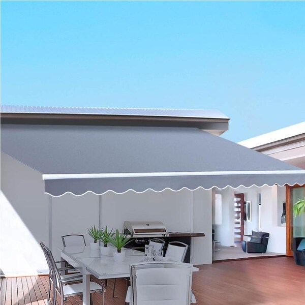 4MX3M InstaHut Folding Arm Awning Retractable Sunshade PearlGrey