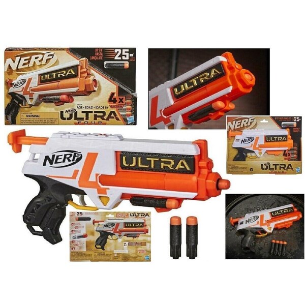 Nerf Ultra Four Blaster 4 Darts Ages 8+ Toy Gun Fire Blast Game Pistol Gift Set
