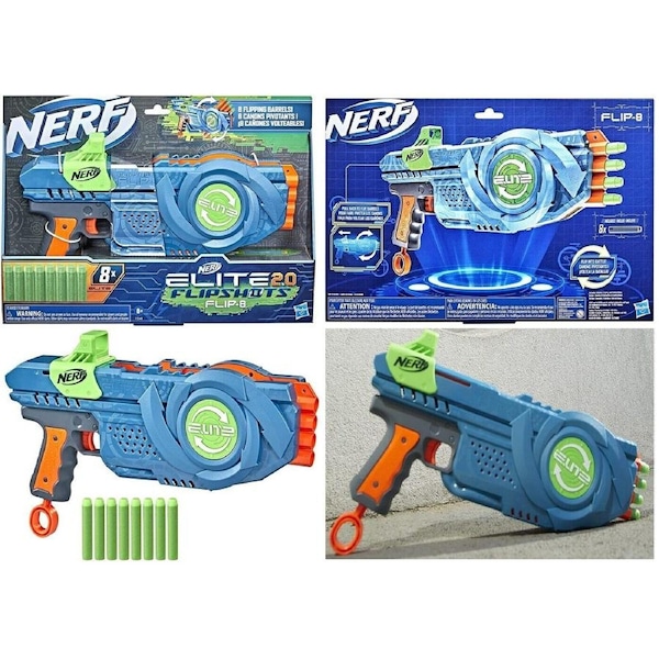 NERF Elite 2.0 Flipshots Flip-8 Blaster Ages 8+ Toy Gun Fire Fight Darts Play