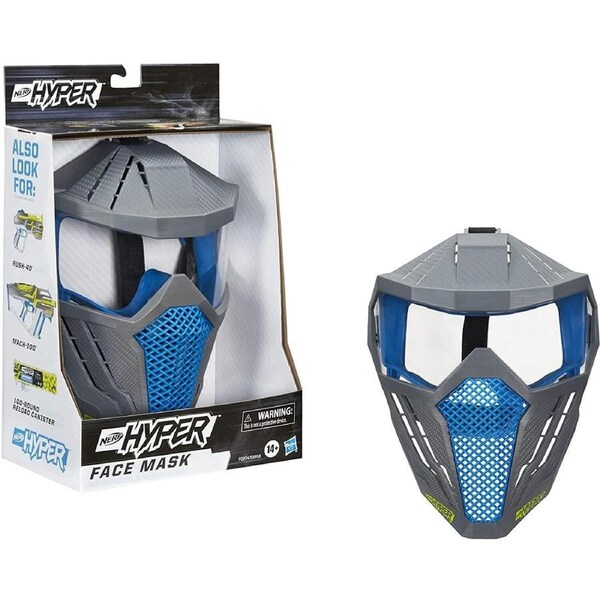 Nerf Hyper Blue Face Mask Ages 14+ Toy Gun Blaster Fire Play Rounds Gift