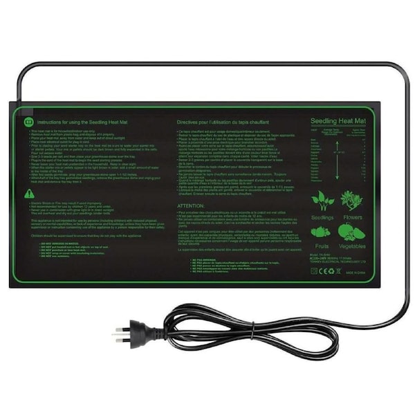 LERWAY 21W Seedling Heat Mat Waterproof Heating Pad 52x25cm for Greenhouse Growing Seed Starter Hydroponics Germination Cloning Plant Propagation Incubator Hatch Breed