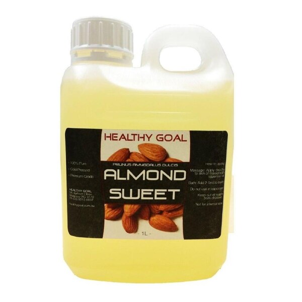 Premium Grade 100% Pure Almond Sweet Oil 1L - Cold Pressed - Natural & Nourishing - Ideal for Aromatherapy & Massage