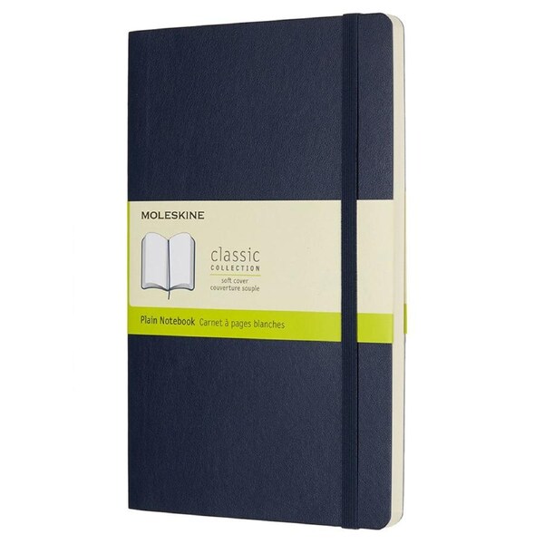 Moleskine Classic Plain Soft Cover Notebook Student Journal L Sapphire Blue