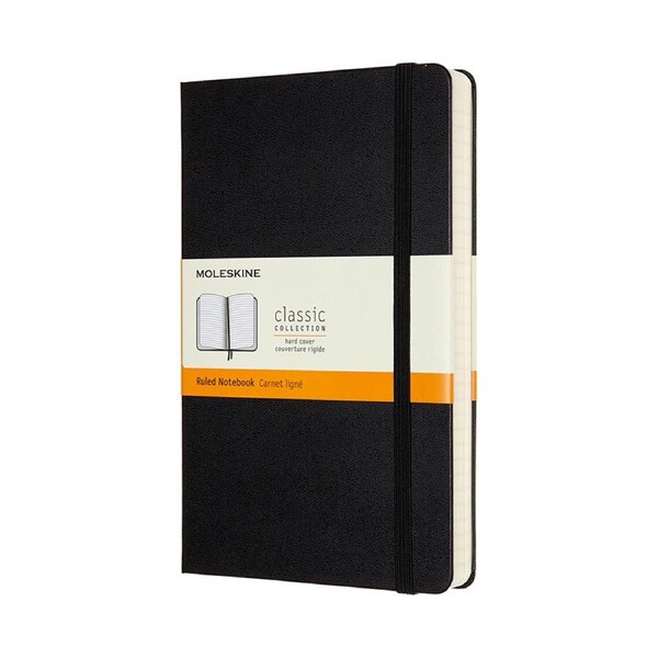 Moleskine Classic Hard Cover Notebook Ruled Office/Student Planner Notepad L BLK