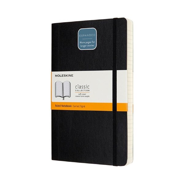 Moleskine Classic Soft Cover Expanded Notebook Office/Student Journal L Black