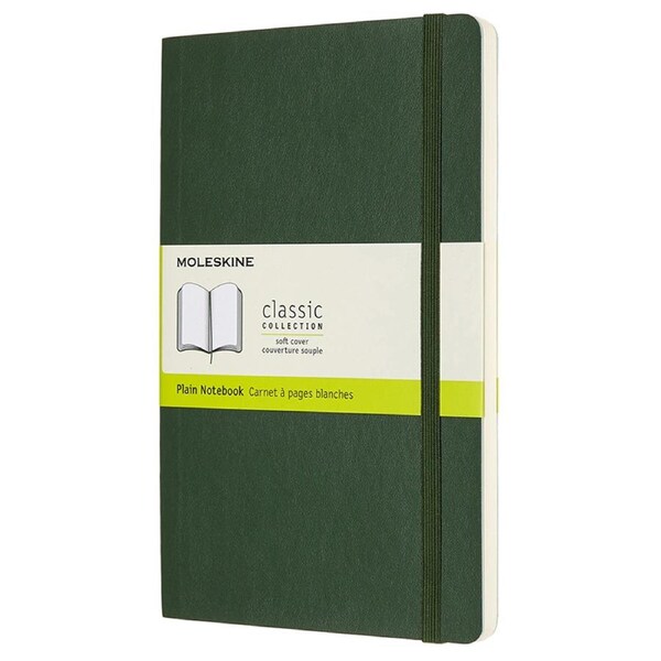 Moleskine Classic Plain Soft Cover Notebook Office/Student Journal L Myrtle GRN