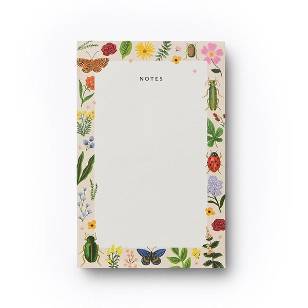 Rifle Paper Co Blank Notepad Task/Notes To-Do-List Illustrated Pad Curio White