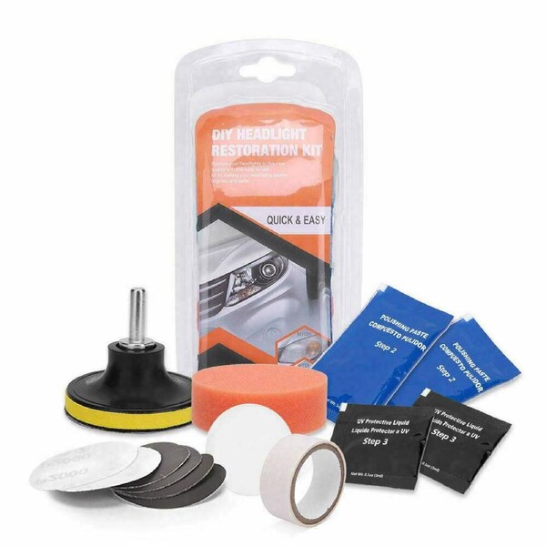 Car Vehicle Motorcycle Headlight Restoration Lamp Lens Cleaning Restorer DIY KIT