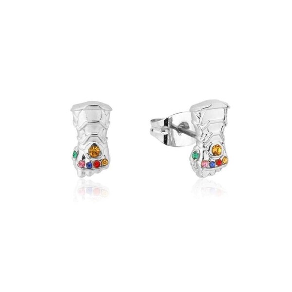Couture Kingdom - Marvel - Infinity Gauntlet Crystal Stud Earrings Silver