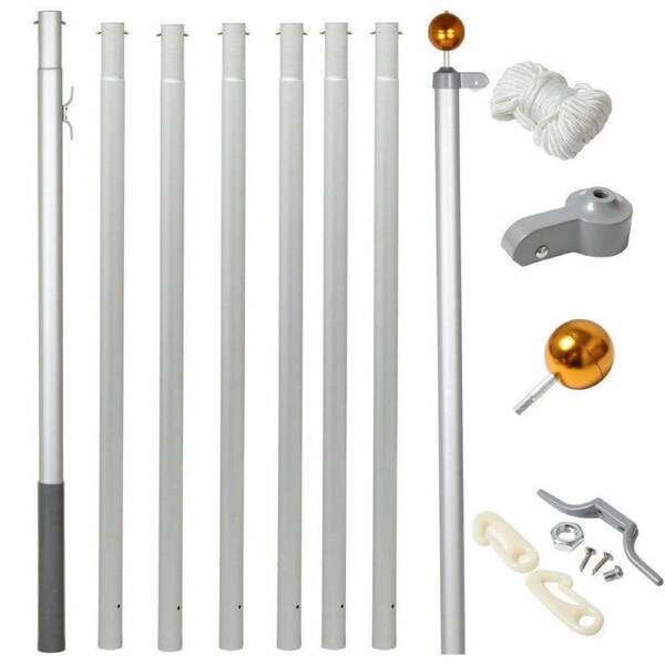 7M Australian Aussie Flag Pole Aluminium Alu Flagpole Full set Kit 7m meter