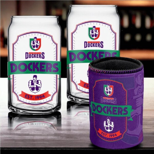 Fremantle Dockers Can Shaped Glasses with Can Cooler
