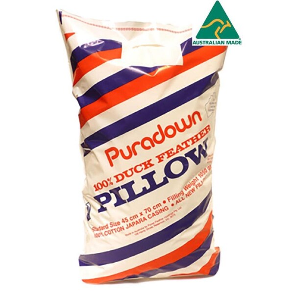 Puradown Australian 100% Duck Feather Standard Size Pillow
