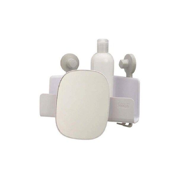 Joseph & Joseph EasyStore 26.5cm Corner Shower Caddy Organiser w/ Mirror White