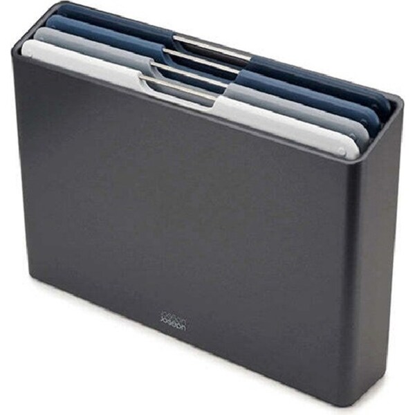4pc Joseph & Joseph Folio Chopping/Cutting Board Set Regular w/ Storage Graphite