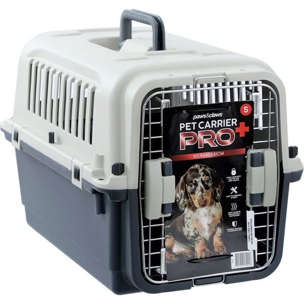 Paws & Claws 60.5cm Dual Swing Door Outdoor Travel Pet Carrier Pro+ Small White