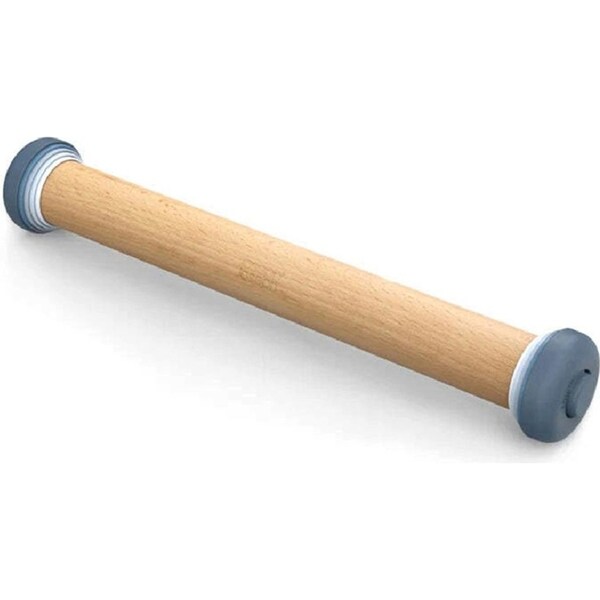 Joseph & Joseph PrecisionPin 42cm Adjustable Rolling Pin Beech Roller Stick Sky