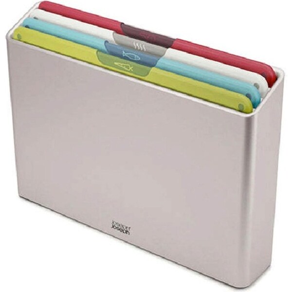4pc Joseph & Joseph Folio Icon 34cm Chopping/Cutting Board w/ Storage Set Large