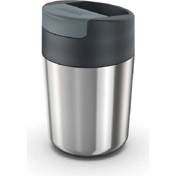 Joseph & Joseph Sipp Stainless Steel 340ml Travel Mug Drink Cup w Lid Anthracite
