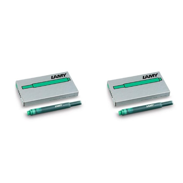 2x 5pc Lamy Hangsell T10 Fountain Pen Ink Plastic Cartridges Moderate Flow Green