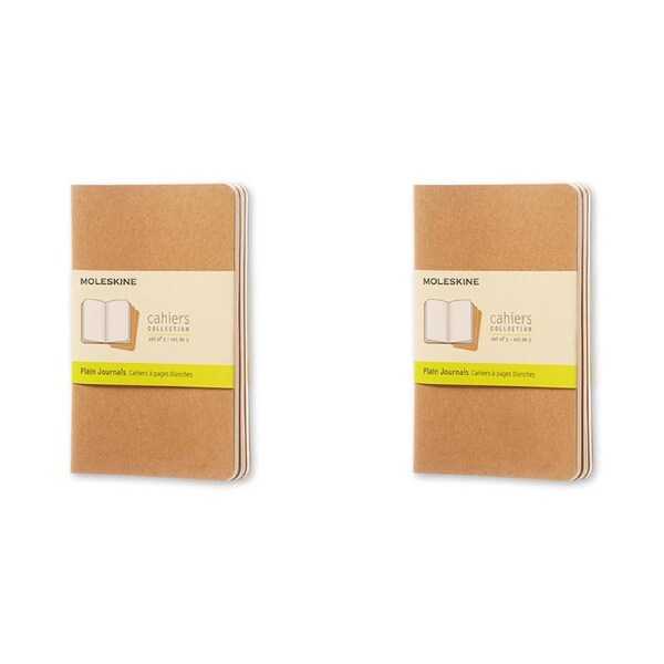 2x 3pc Moleskine 80 Pages Plain Pocket Cahier Notebook Office/Student Journal