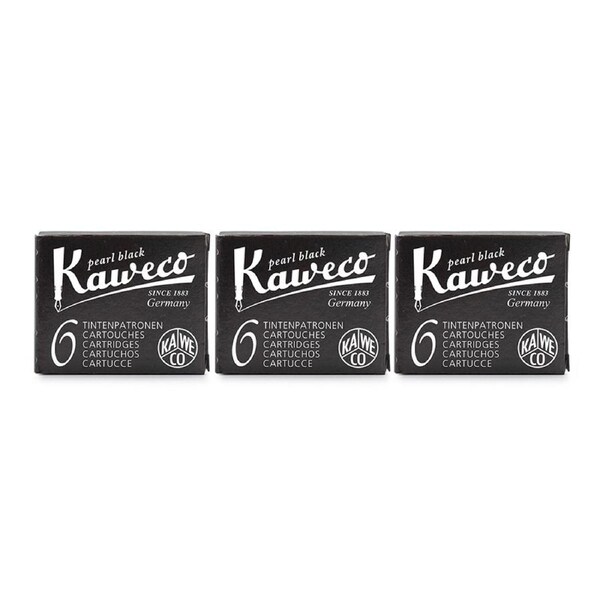3x 6PK Kaweco Writing Ink Cartridges Refill Replacement Nib For Fountain Pen BLK