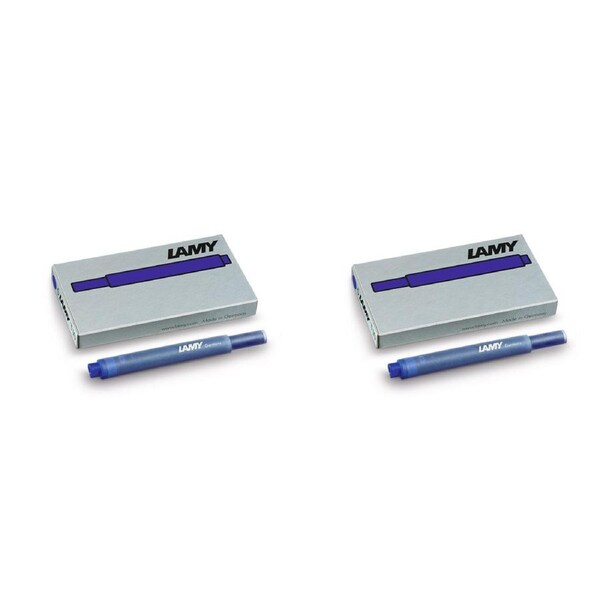 2x 5pc Lamy Hangsell T10 Fountain Pen Ink Plastic Cartridges Moderate Flow Blue