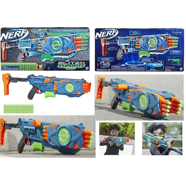 NERF Elite 2.0 Flipshots Flip-16 Blaster Ages 8+ Toy Gun Fire Fight Darts Play