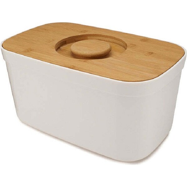 Joseph & Joseph 37cm Bread Bin Storage Container w/ Cutting Board Lid White