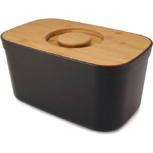 Joseph & Joseph 37cm Bread Bin Storage Container w/ Cutting Board Lid Black