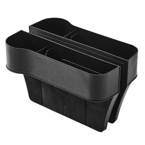 Car Seat Storage Box&Console Side Pocket Coin Phone Organizer Cup Holder