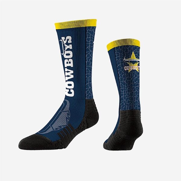 North Queensland QLD Cowboys NRL Wordmark Knit Adult Socks