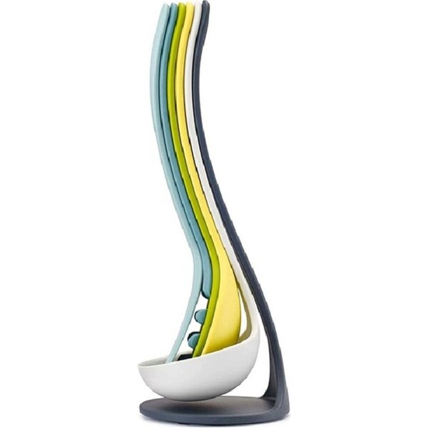 6pc Joseph & Joseph Nest Utensils Plus Set w/ Sotrage Stand Heat Resistant Opal