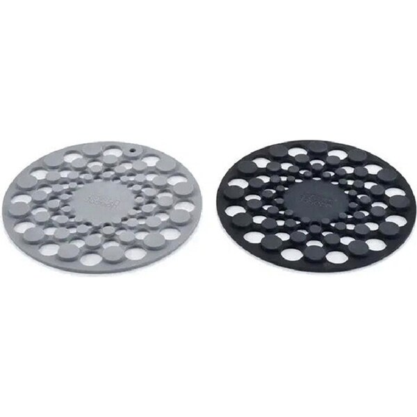 2pc Joseph & Joseph Spot-On Silicone Trivets Non-Slip Hot Pot Mat Round GRY