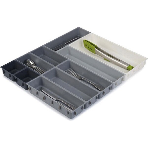 10pc Joseph & Joseph Blox Drawer Spoon/Fork Utensil Organiser Storage Set Grey