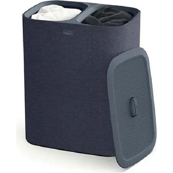 Joseph & Joseph 90L Tota Laundry Separation Storage Basket w/ Lid Carbon Black