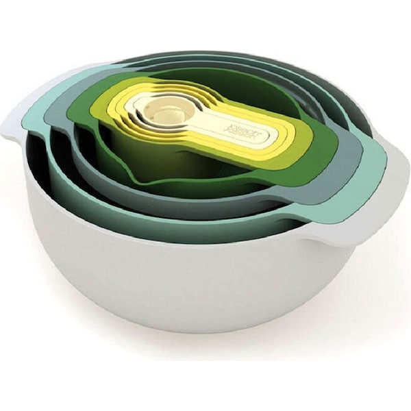Joseph & Joseph Nest9 Plus Opal Cooking Compact Measuring Cup And Bowls Set