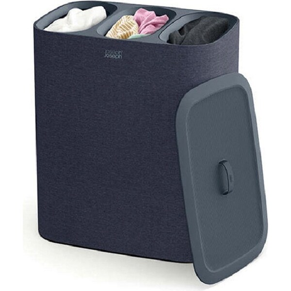Joseph & Joseph Tota Trio 90L Laundry Separation Basket w/ Inner Liner Black