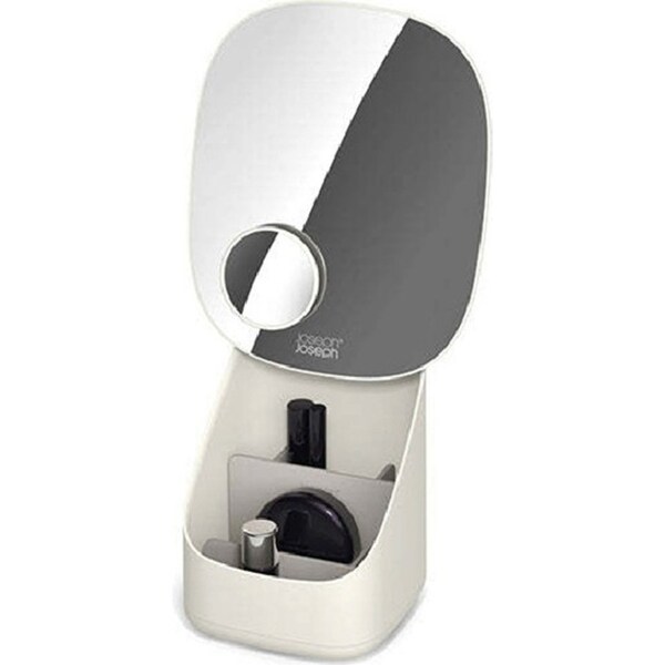 Joseph & Joseph Viva Compact Pedestal Mirror w/ Cosmetic Storage Organiser Shell