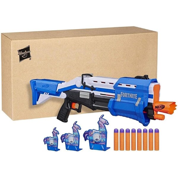 Nerf Fortnite TS-R Blue Mega Blaster With Llama Targets Ages 8+ Toy Gun Pump