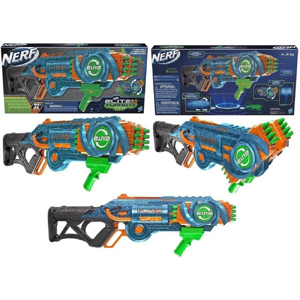 NERF Elite 2.0 Flipshots Flip-32 Blaster Ages 8+ Toy Gun Fire Fight Darts Play