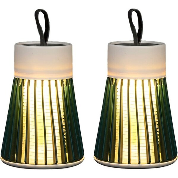 2PK Licht USB Powered Outdoor Garden Light And Bug Zapper Warm White 6x9x16.2cm