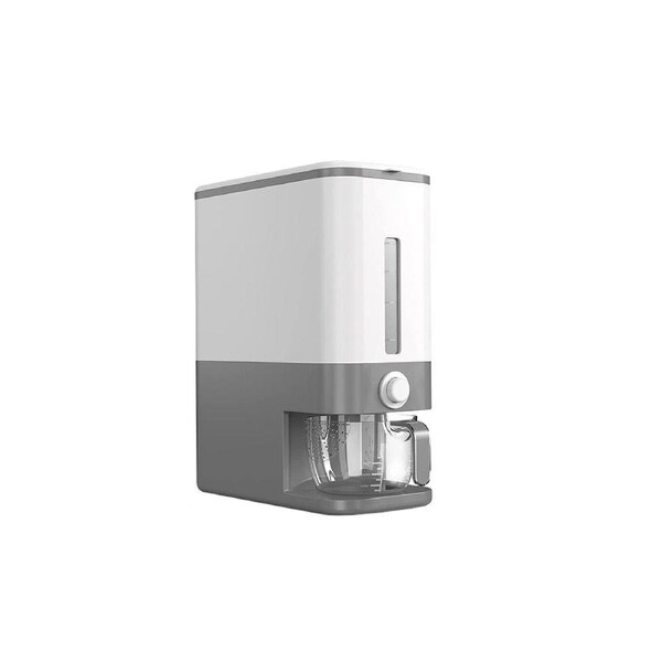 12Kg Auto Grain Case Cereal Dispenser Storage Box Kitchen Food Rice Container GREY