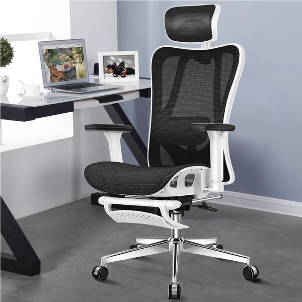 ALFORDSON Ergonomic Office Chair Mesh Seat Black & White