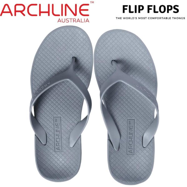 ARCHLINE Orthotic Flip Flops Thongs Arch Support Shoes Footwear - Grey EUR 36